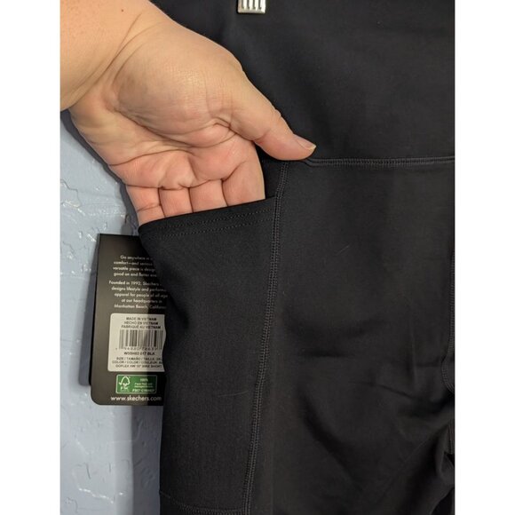 Skechers GoWalk Goflex 2XL Black High-Waisted Biker Shorts Women Activewear - Picture 4 of 16